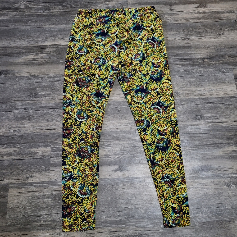 LulaRoe Leggings Floral Print Pants Soft Comfy Bottoms Womens Size Tall Curvy